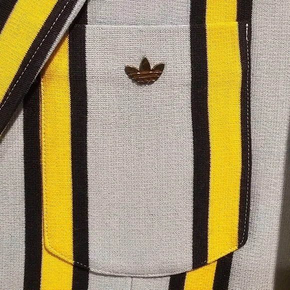 Adidas Originals Mens M 2005 Striped Wool Blend Blazer Jacket Blue Yellow 739195 - Picture 3 of 12